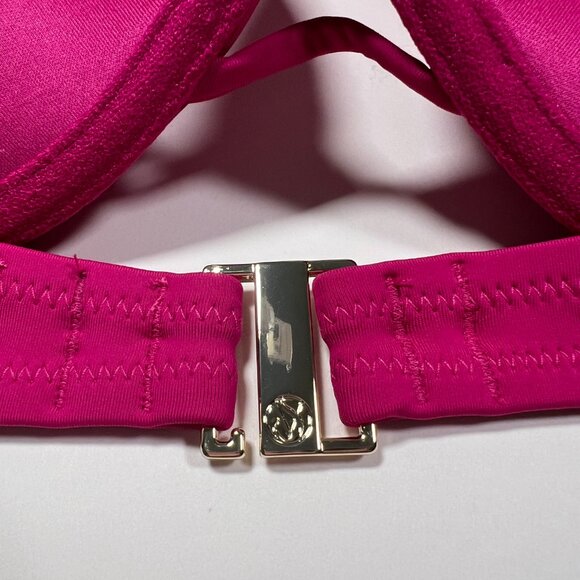 Victoria Secret 32B Bombshell Push Up Bikini Top Halter Add 2 Cups Berry Blush - Picture 7 of 8